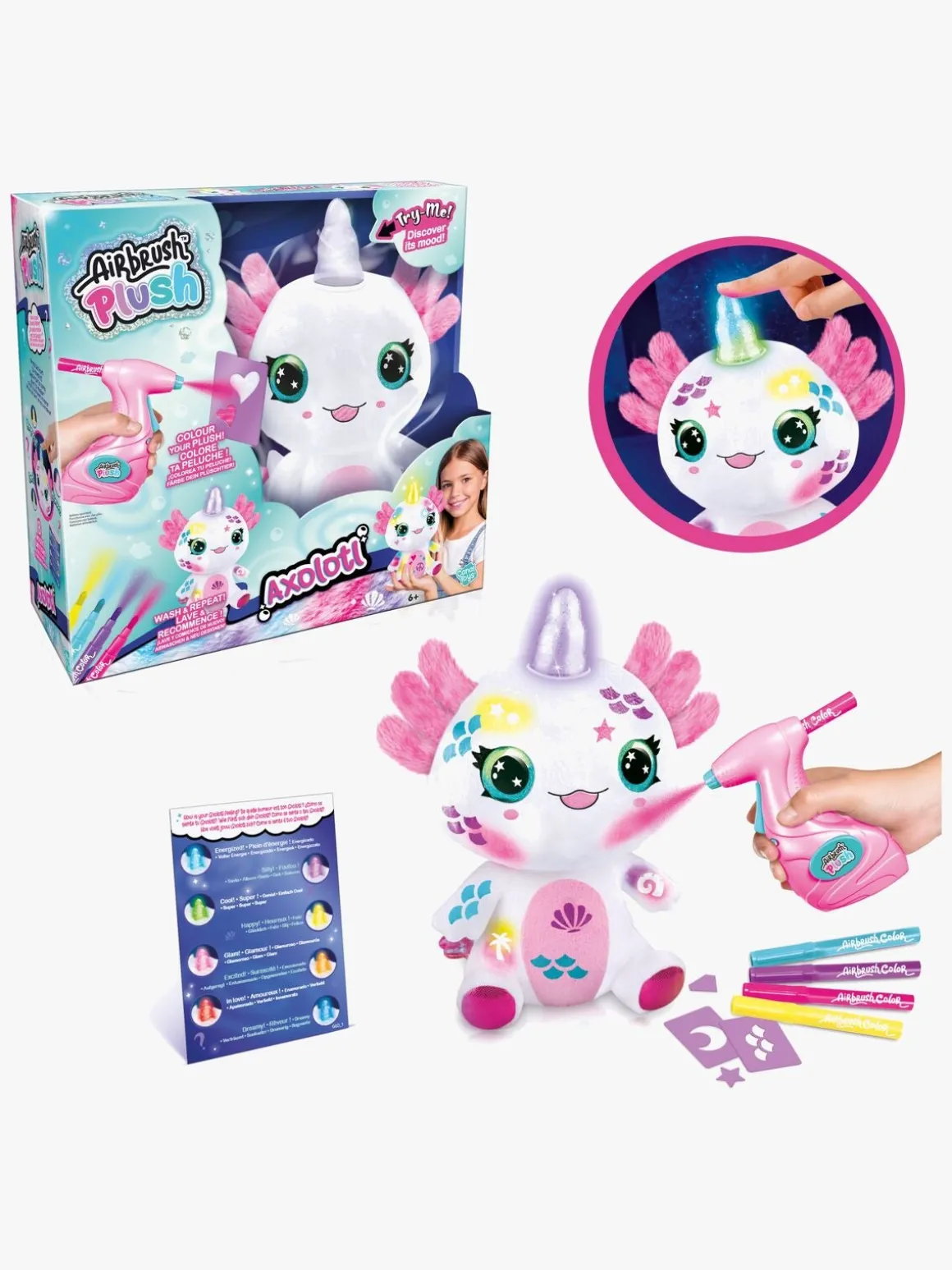 Canal Toys Airbrush Plush Bamse Axolotl