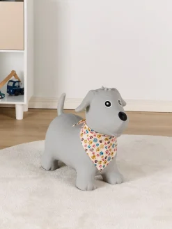 Cloudberry Castle Hoppedyr Hund med Tørklæde, Grå