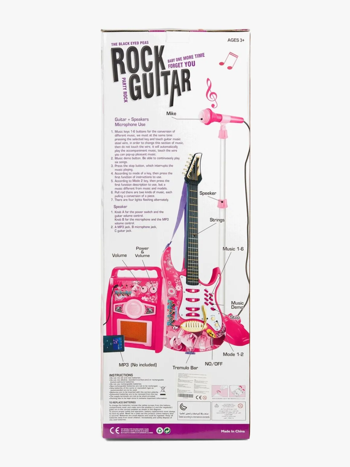 Cloudberry Castle Legetøjsguitar med Mikrofon & Højttaler, Pink