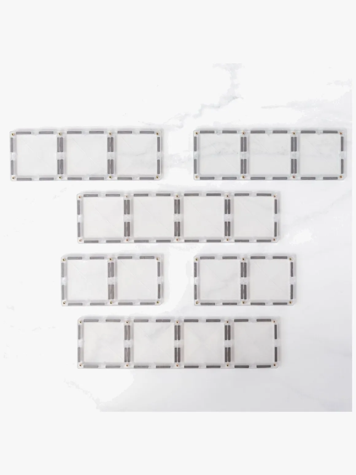 Connetix Magnetiske Byggeklodser Clear Rektangel 12 Dele