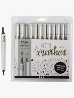 Creativ Company Sketch Marker Tusser Afdæmpede Farver 12-pak