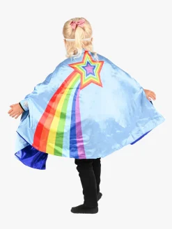 Den Goda Fen Vendbar Kappe med Øjenmaske 98-128 cm, Blå/regnbue