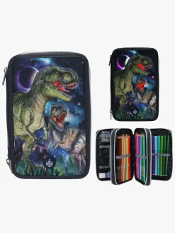 Dino World Penalhus med 3 Rum med LED-lys