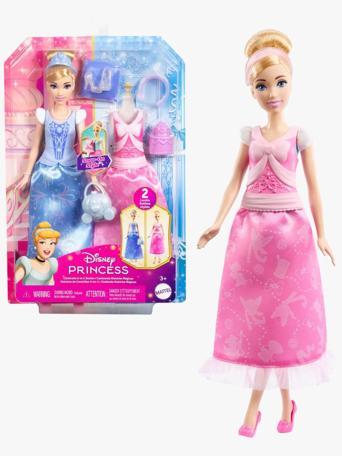 Disney Princess 2-i-1 Dukke Askepot