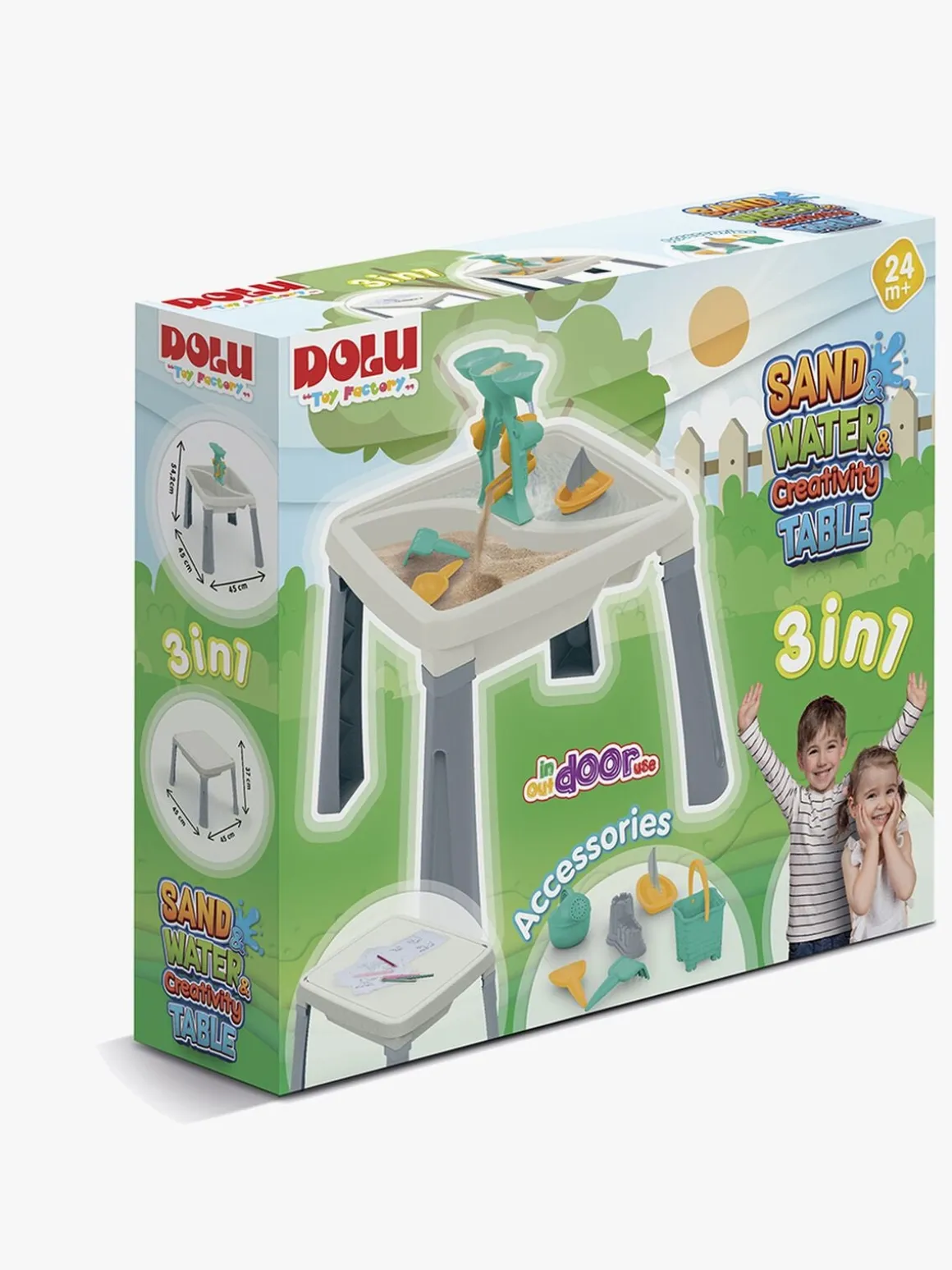 DOLU Sand, Water & Creativity 3-i-1 Legebord, Creme