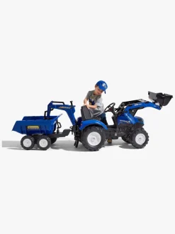 Falk New Holland Pedaltraktor med Trailer, Blå