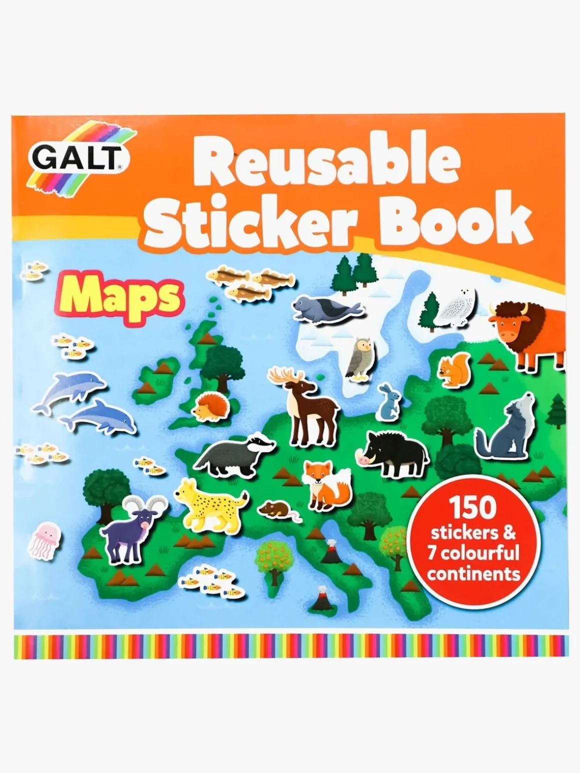 Galt Klistermærkebog Genanvendelig Kort