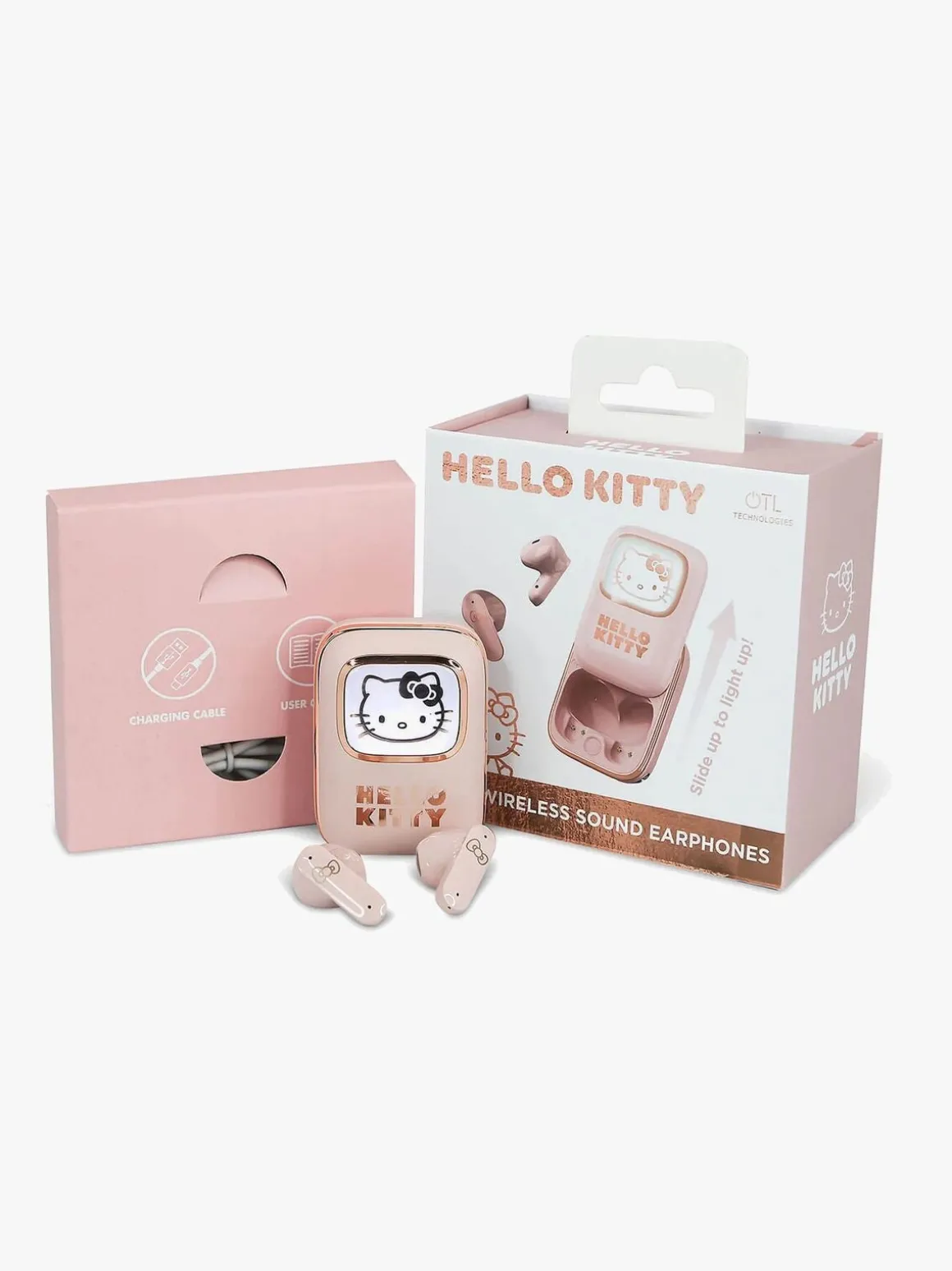 Hello Kitty Høretelefoner In-Ear TWS med LED, Pink