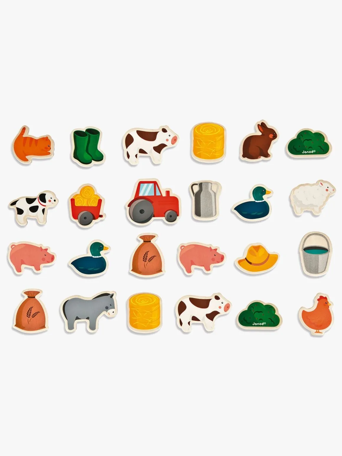 Janod Magneter Bondegård Træ 24 Stk.