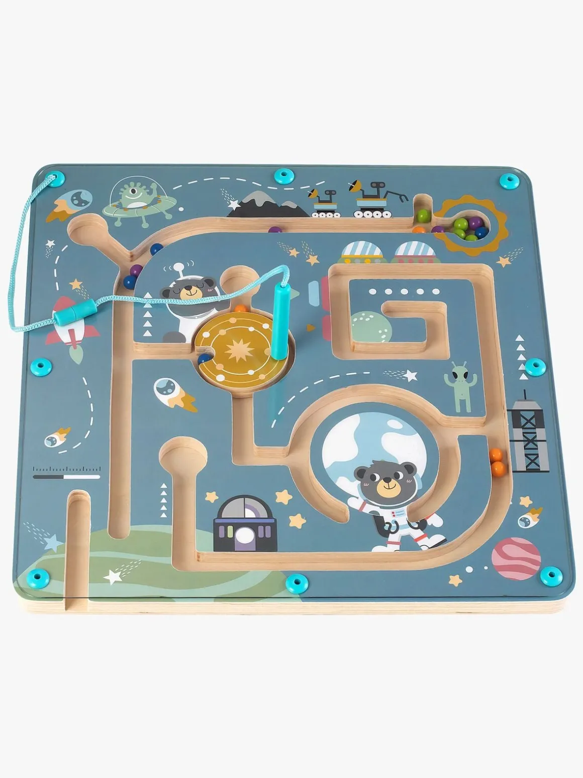 Kinder and Kids Labyrint med Magnetisk Pen & Kugler Det Ydre Rum