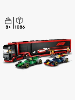 LEGO City 60445 F1-lastbil med RB20 og AMR24 F1-biler