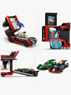 LEGO City 60445 F1-lastbil med RB20 og AMR24 F1-biler