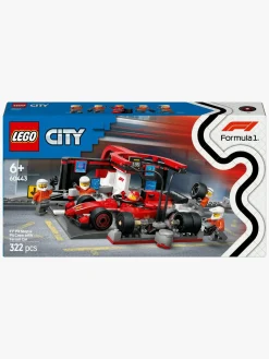 LEGO City 60443 F1-pitstop og pitcrew med Ferrari-bil