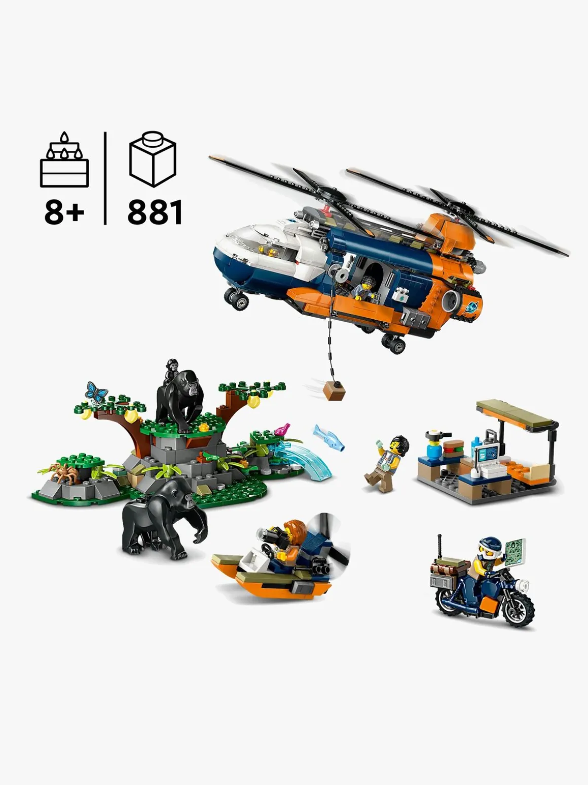 LEGO City 60437 Jungleeventyr – helikopter og ekspeditionsbase