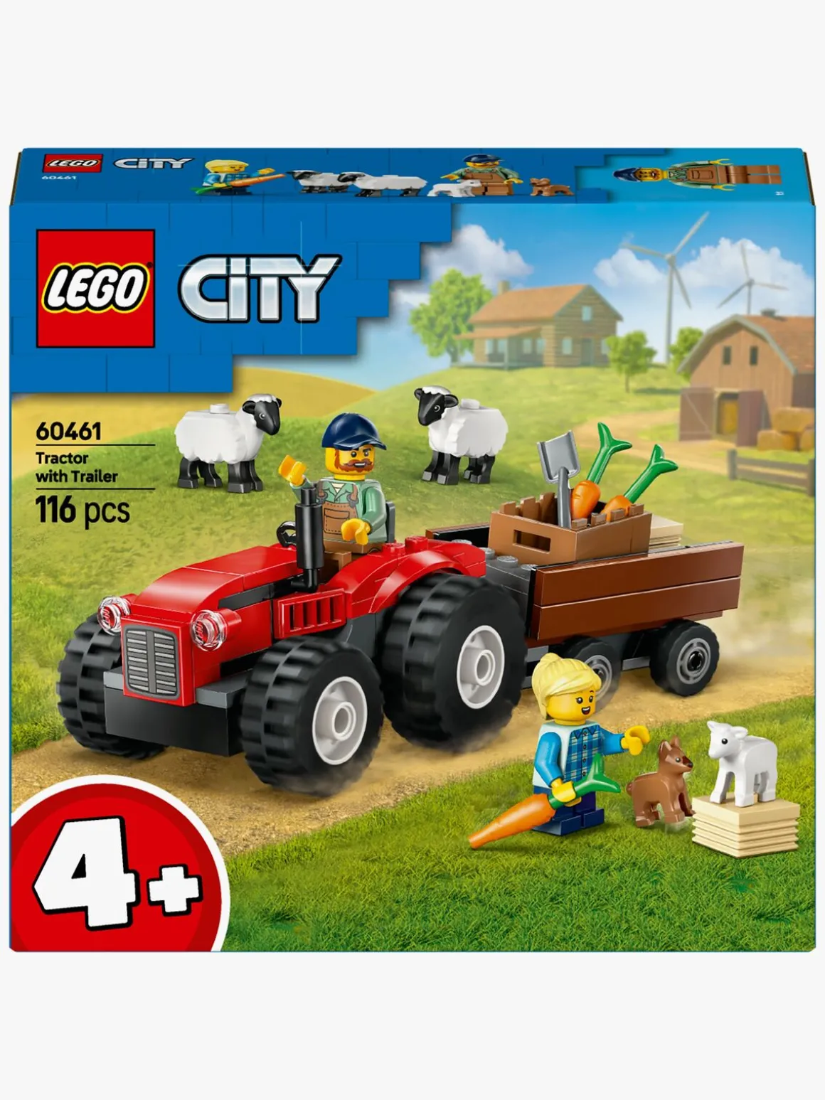 LEGO City 60461 Rød traktor med anhænger og får