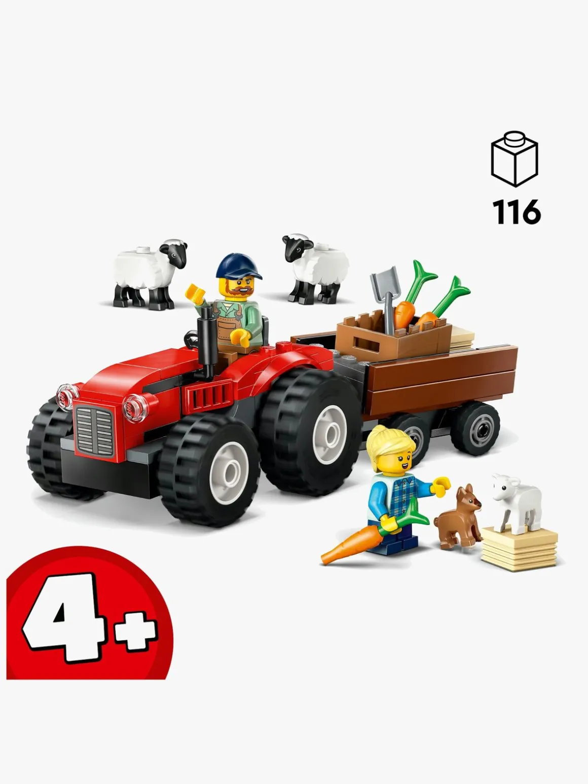 LEGO City 60461 Rød traktor med anhænger og får