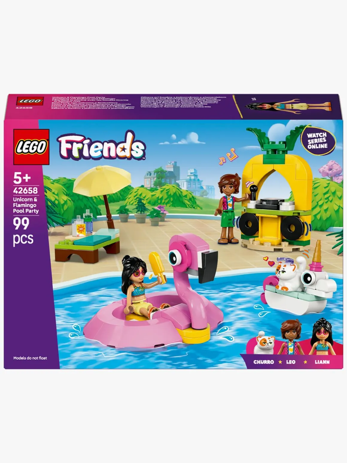 LEGO Friends 42658 Poolparty med enhjørning og flamingo