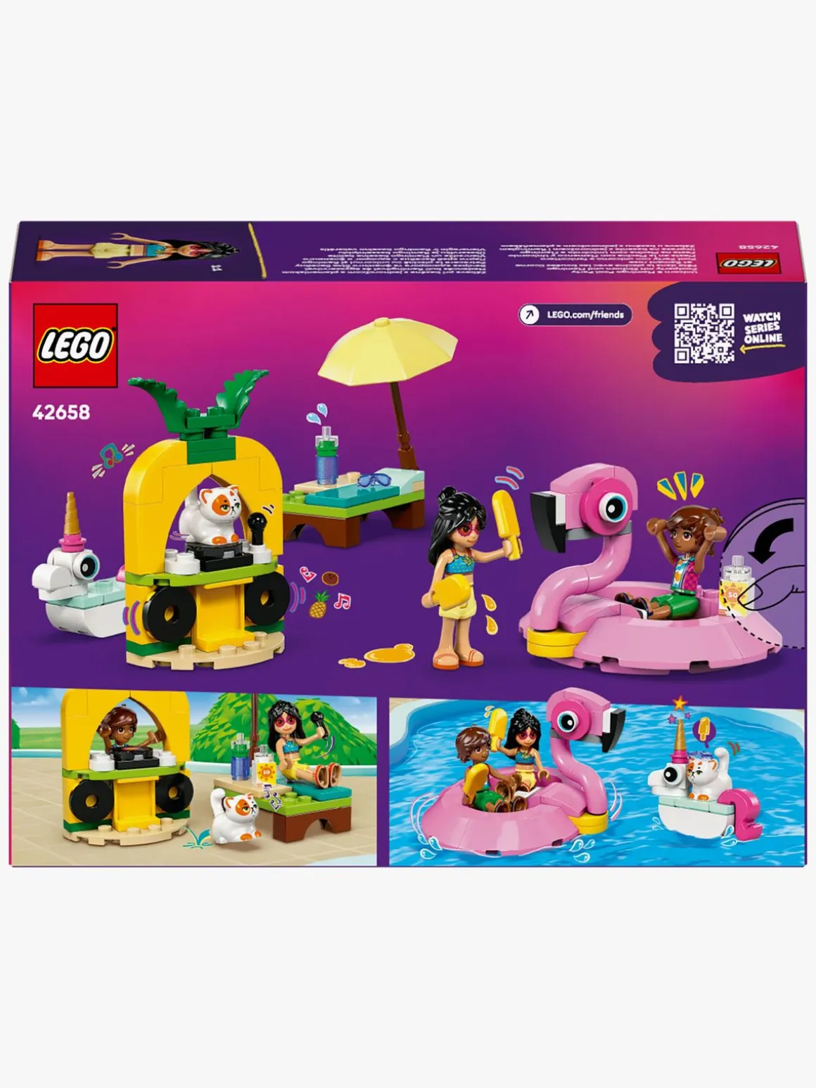 LEGO Friends 42658 Poolparty med enhjørning og flamingo