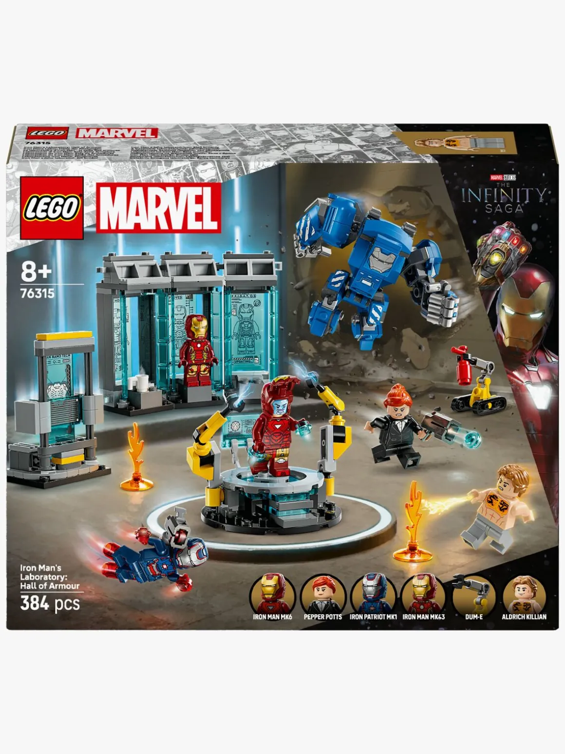 LEGO Super Heroes 76315 Iron Mans laboratorium: Dragtgalleriet