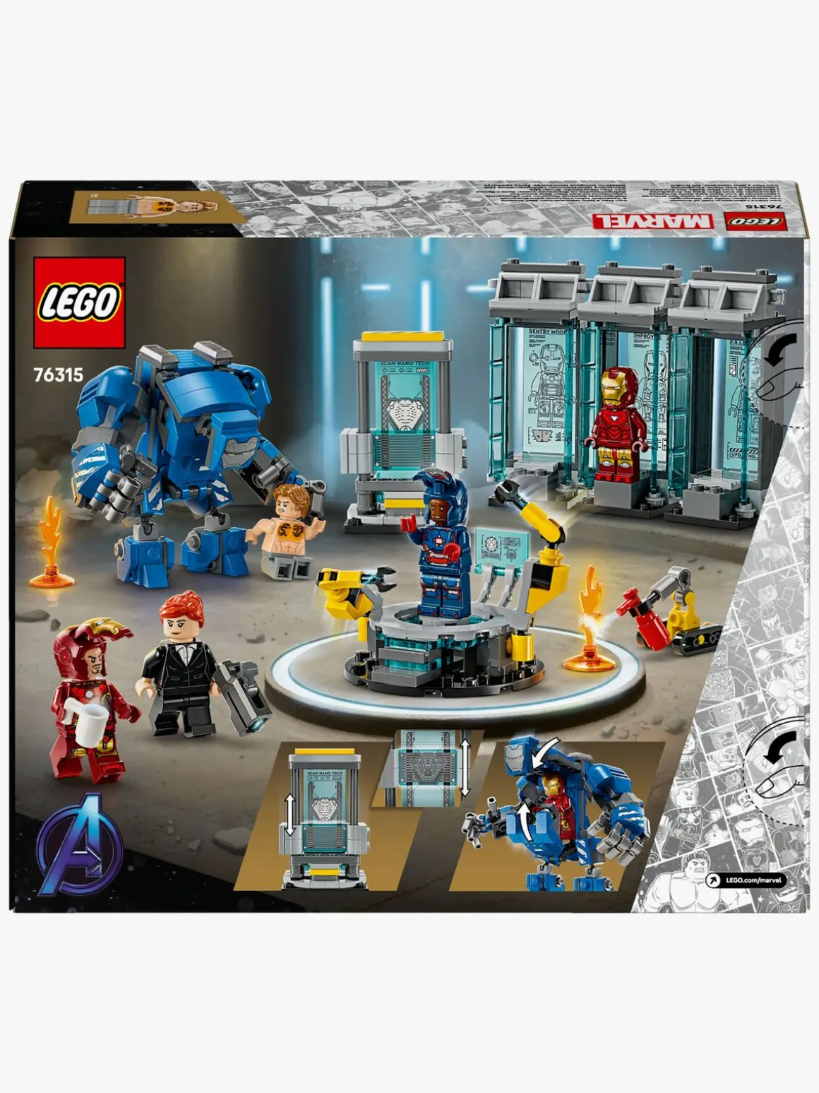 LEGO Super Heroes 76315 Iron Mans laboratorium: Dragtgalleriet