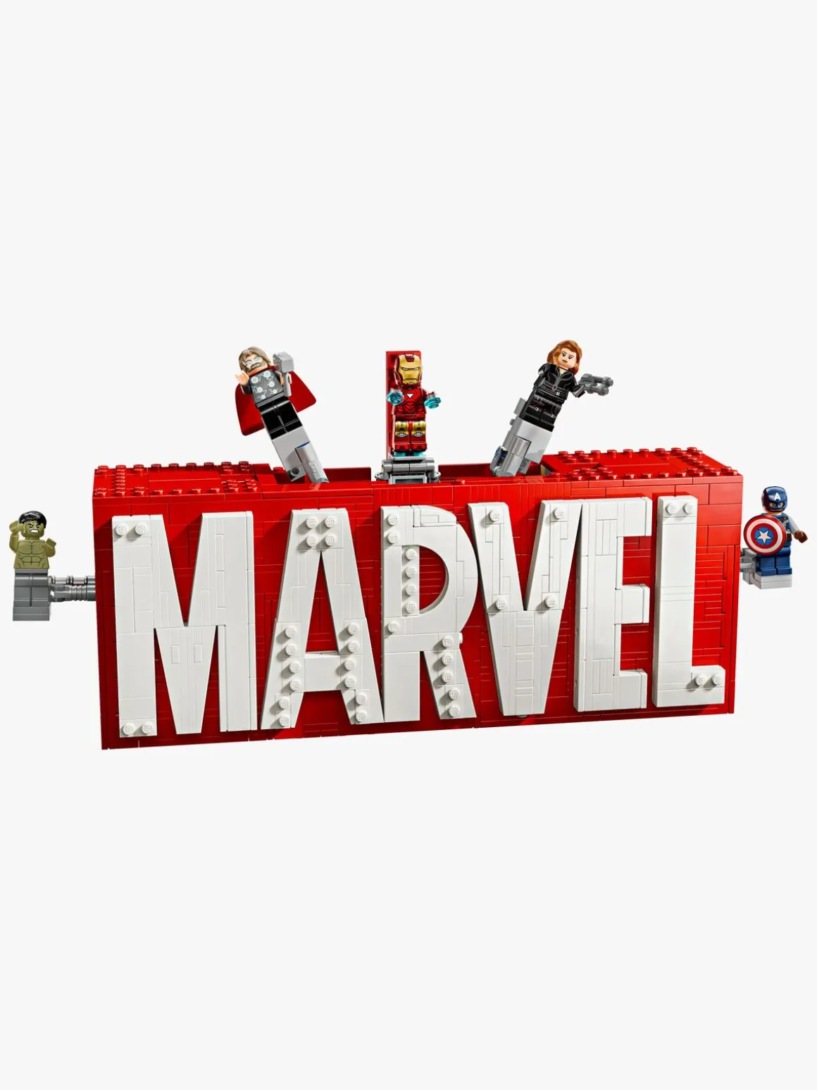 LEGO Super Heroes 76313 MARVEL-logo og minifigurer