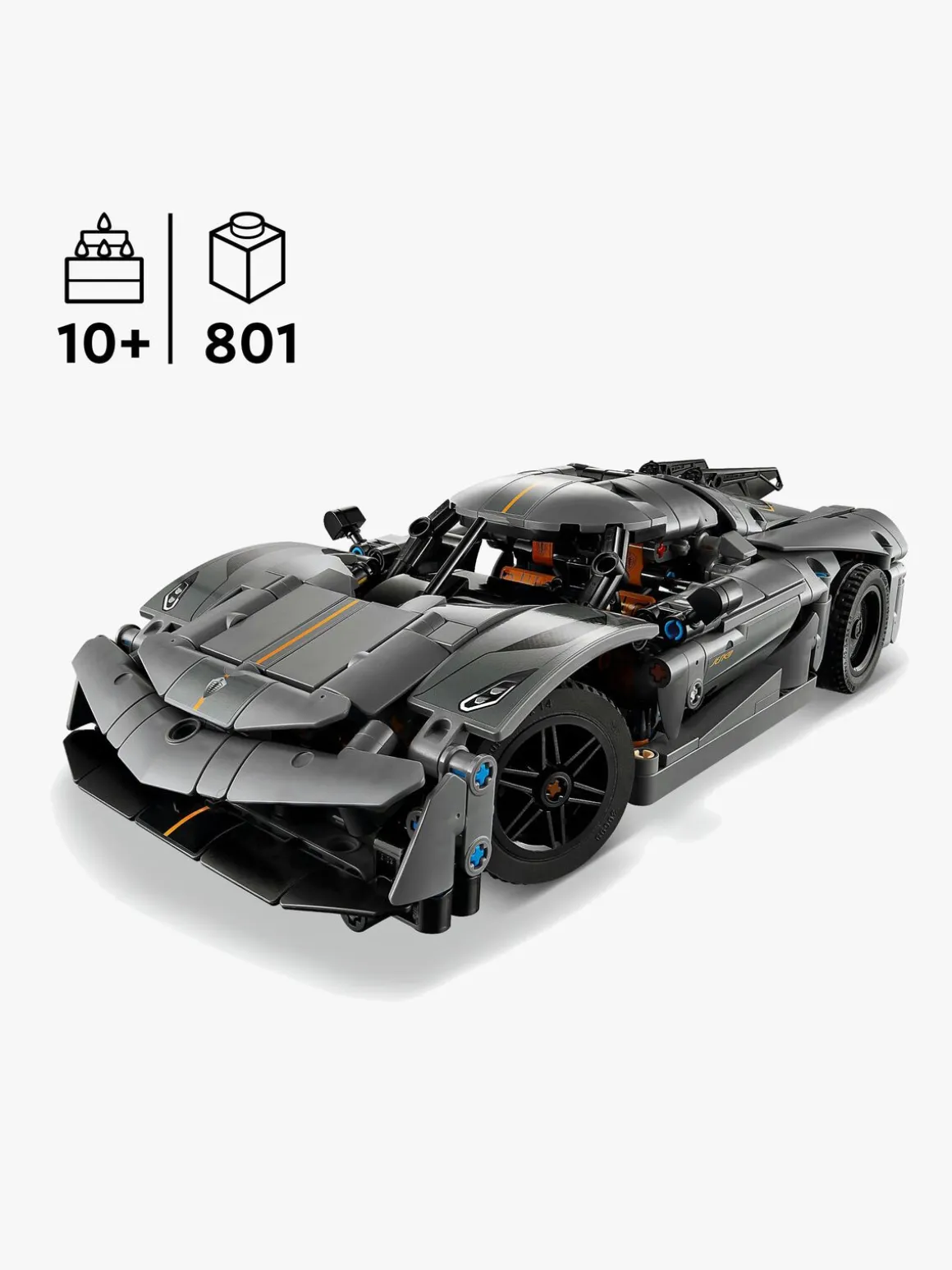 LEGO Technic 42173 Koenigsegg Jesko Absolut-hyperbil – grå