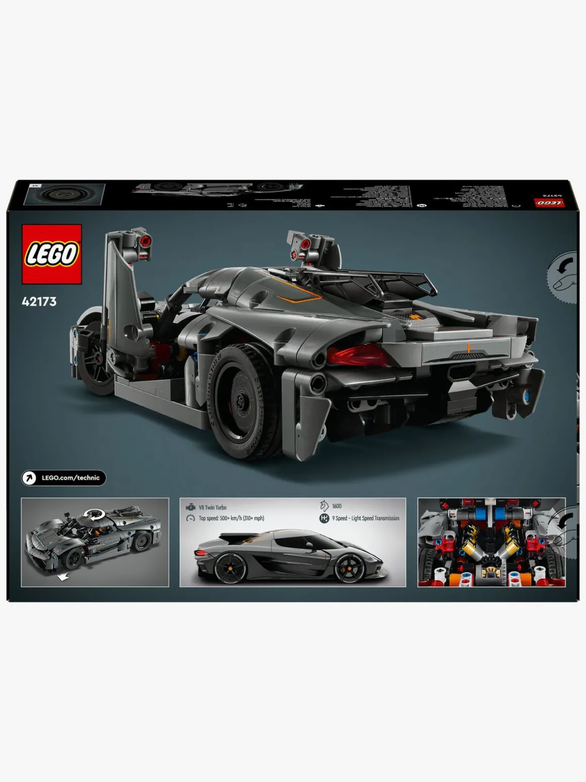 LEGO Technic 42173 Koenigsegg Jesko Absolut-hyperbil – grå