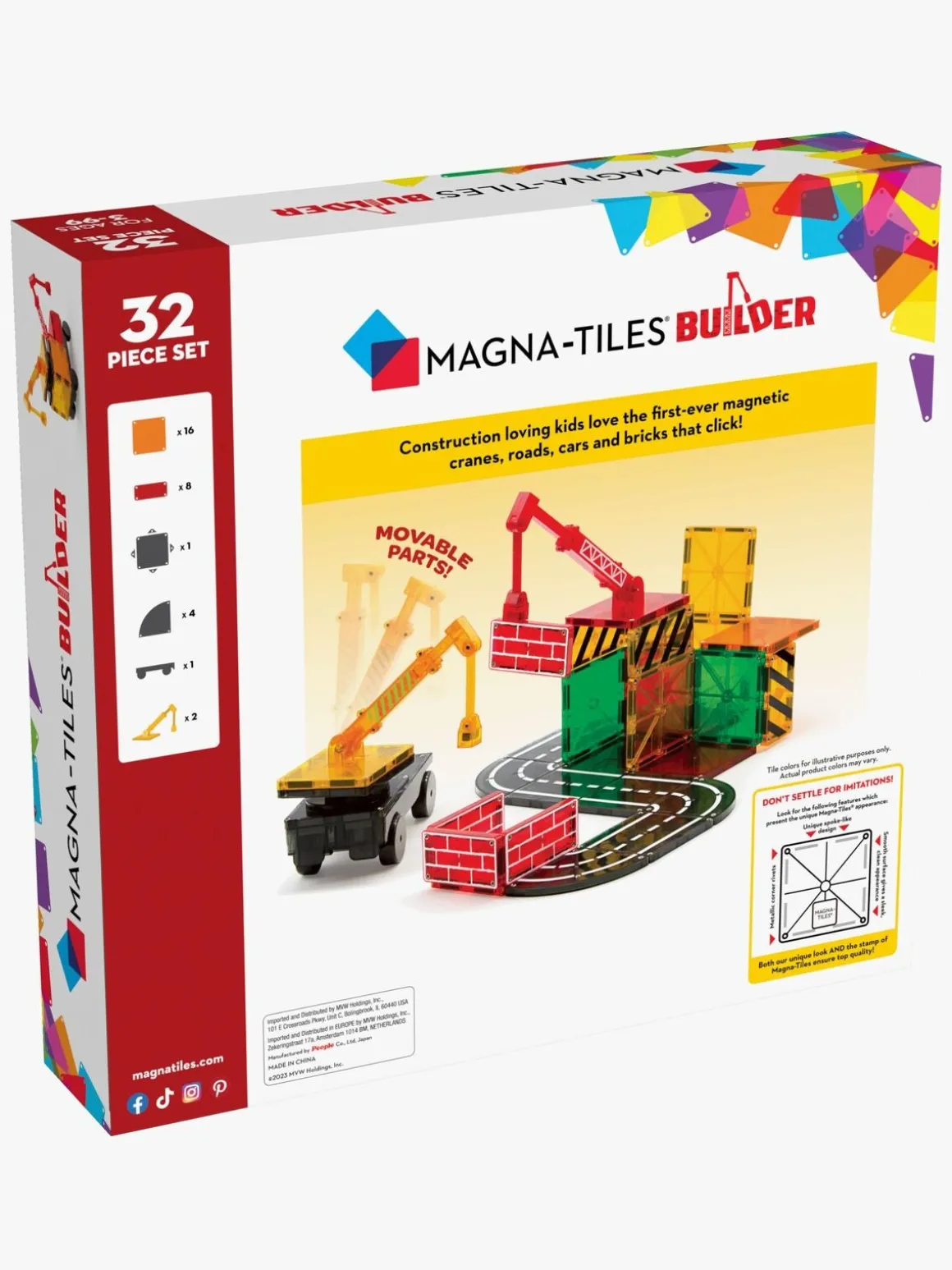 MAGNA-TILES Byggearbejder Byggesæt 32 Dele