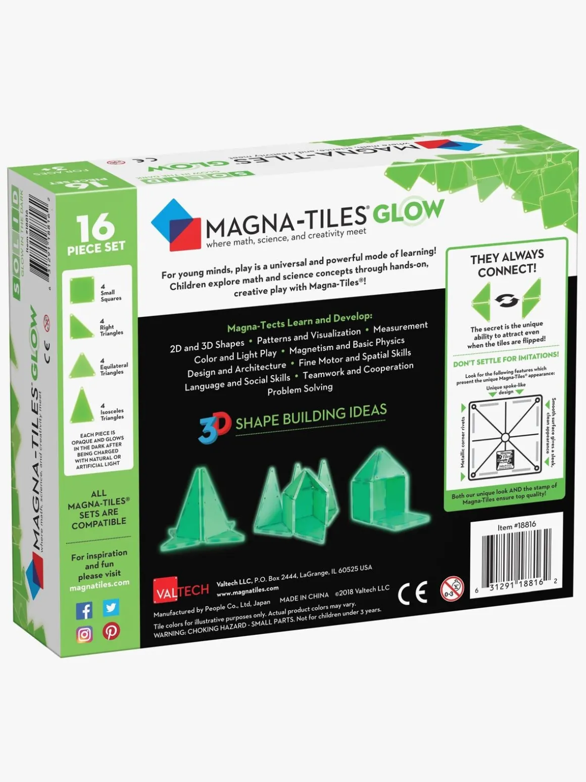 MAGNA-TILES Glow Byggesæt 16 Dele