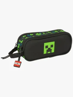 Minecraft Dobbelt Penalhus TNT, Blå/Grøn