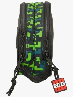 Minecraft Dobbelt Penalhus TNT, Blå/Grøn