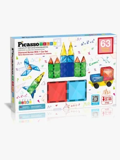 PicassoTiles Diamond Series Magnetisk Byggesæt med Bil 63 Dele