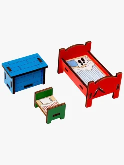 Pippi Langstrømpe Dukkehusmøbler Soveværelse 3 Dele