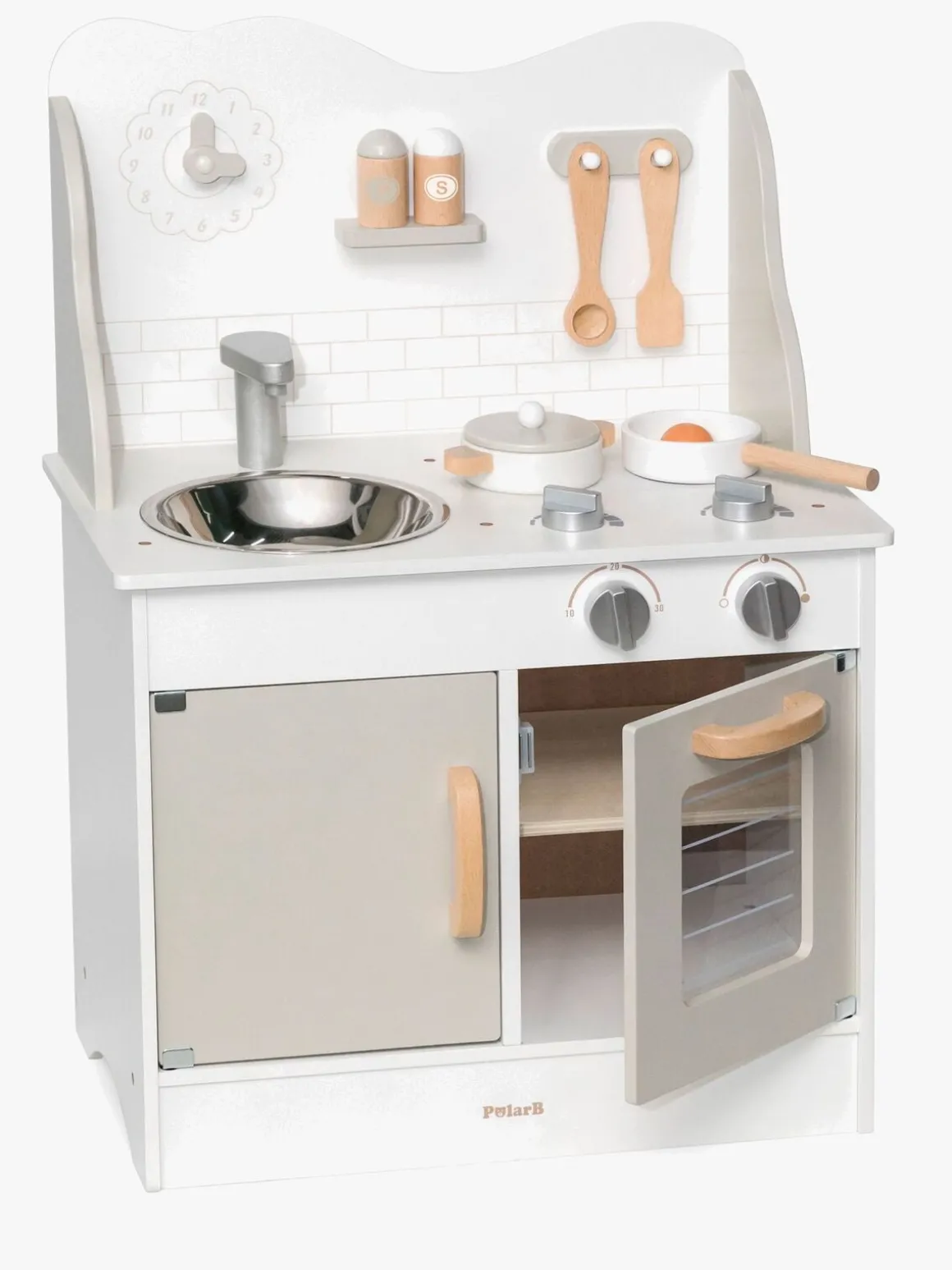 PolarB Legekøkken med Tilbehør, Grå