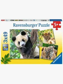 Ravensburger Puslespil Panda, Lion and Tiger 3x49 Brikker