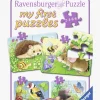 Ravensburger Puslespil Skovdyr 2, 4, 6 & 8 Brikker