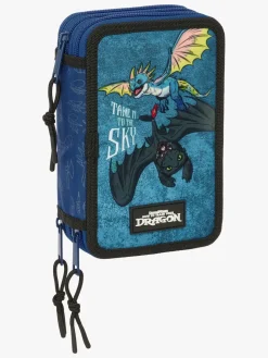 Sådan Træner Du Din Drage  Fyldt Penalhus med 3 Rum 37 Dele, Blå