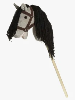 Teddykompaniet Kæphest m. tøjler 80 cm, Grå