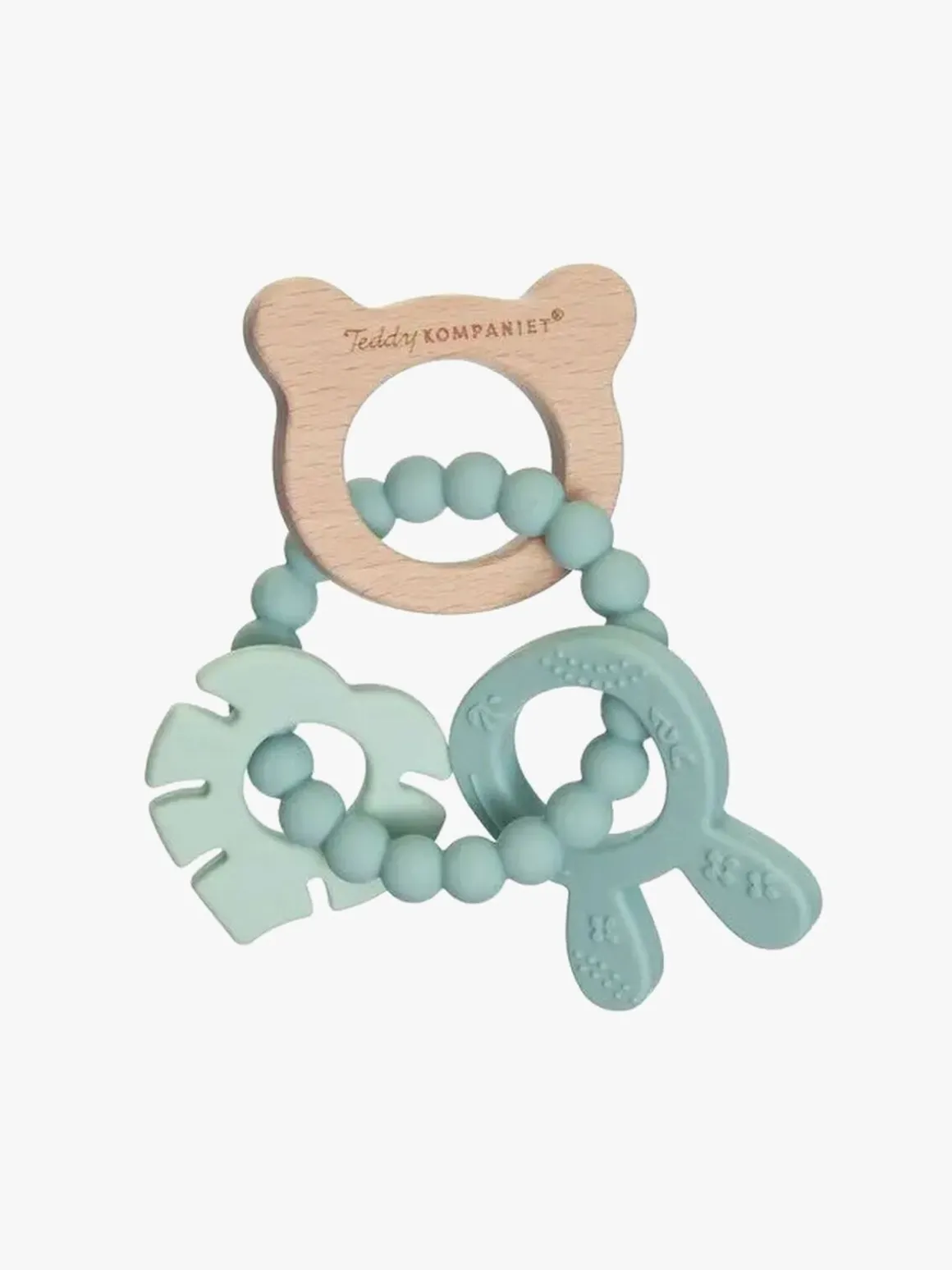 Teddykompaniet Silikone & træ Bidering, Lindeblomstgrøn